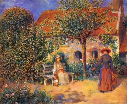 Garden Scene in Brittany - 1886 by Pierre Auguste Renoir